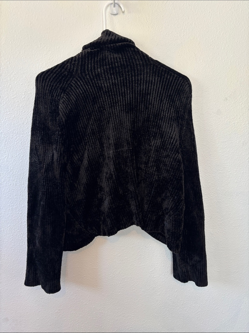 White House Black Market Black Ribbed Open-Front Cardigan -730sku - Picture 3 of 4